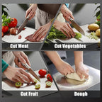 Titanium Cutting Board - Dishwasher Safe, Double-Sided Food Grade Pure Titanium Cutting Boards for Kitchen, Durable & Easy to Clean & Odor Resistant for Indoor Kitchen and Outdoor (Large)