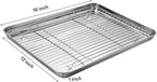 Stainless Steel Baking Sheet Tray Cooling Rack with Silicone Baking Mat Set, Cookie Pan with Cooling Rack, Set of 6 (2 Sheets + 2 Racks + 2 Mats), Size 16 x 12 x 1 Inch, Easy Clean