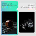 Original Wooden Bourbon Drinking Glass,Handcrafted Whiskey Glasses for Men,Great Anniversary Birthday Gifts for Men, Him, Dad, Husband, or Brother,10OZ 2 PACK