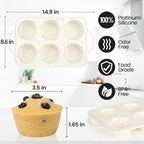 Large Muffin Pan, Metal Reinforced Frame 3.5 Inch Jumbo Silicone Muffin Pan Nonstick 6 Cups for Baking Jumbo Muffin, Frittatas, Jumbo Cupcakes 2 Pack Confetti