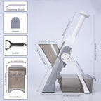 SupMaKin Safe Mandoline Slicer for Kitchen, Vegetable Food Potato Chip Slicer Maual Adjustable Thickness, Chopping Artifact Fast Veggie Salad Chopper Light Gray