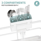 Dish Drying Rack for Kitchen Counter, Large Dish Racks with Drainboard, Kitchen Sink Dish Strainer Rack, Countertop Dish Drainer Rack with Cup & Utensil Holders, Dish Dryer Rack Large Sizw White