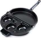 Fox Run Non-Stick Omelette Pan with Egg Poacher Set, 11.25 x 9.5 x 2.5 inches, Metallic