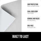 GORILLA GRIP DripGuard Drawer and Shelf Liner for Cabinet, 24x240 Inch, Slip Resistant Non Adhesive Protection for Kitchen, BPA Free Smooth Surface Plastic Liners for Cabinets, Drawers, Light Gray