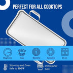 Chantal Stainless Steel Griddle, 19" x 9.5" (Brushed Stainless Steel)