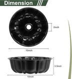 Homikit 10 Inch Non-stick Cake Pan, Heavy Duty Carbon Steel Fluted Tube Round Pans for Baking Meatloaf Jello Angel Food Cake Monkey Bread and More, 10 Cups Large Capacity & Easy Release, Black