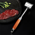 Meat Tenderizer Tool 304SS for Kitchen,Meat Mallet Meat Hammer Meat Beater for Tenderizing and Flattening Meat,Meat Pounder Tenderizer for Pounding Meats, Hanging Loop,Basic Handle (Rosewood)