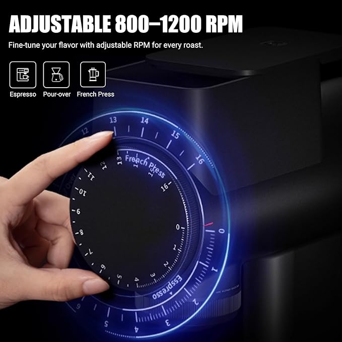 TIMEMORE Sculptor 078S Flat Burr Coffee Bean Grinder, Electric Espresso Grinder with Stepless Coarseness Adjustment, Suitable for Espresso, Pour over, French Press, Cold Brew - White