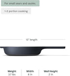 Caraway Cast Iron Skillet - 8” Enameled Cast Iron Pan With 3 Layer Enamel Coating - No Seasoning Required - Compatible With All Stovetops - Free From Forever Chemicals - Midnight Blue