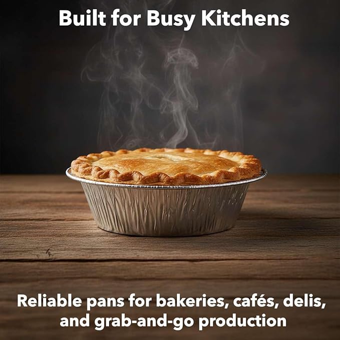1000-Pack 5 3/4" Extra Deep Foil Pie Pans - Deep 1 13/16" Disposable Aluminum Pie & Tart Pans with Full Curl Rim - For Bulk Baking, Portion Prep, To-Go Meals, Market Stands & Foodservice Lines