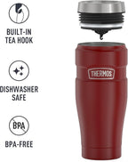 THERMOS Stainless King Vacuum-Insulated Travel Tumbler, 16 Ounce, Rustic Red