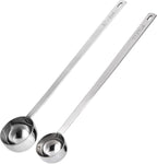 U-Taste Coffee Scoop 1&2 Tablespoon: 18/8 Stainless Steel Measuring Scooper for Ground Coffee, Bean, Powder, Espresso, 8.5in Long Handle Metal Meaure Spoon for Canister, Jar (1&2Tbsp/15&30ml, Silver)