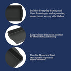 Oster Teston 13 x 9 Inch Rectangular Nonstick Carbon Steel Cake/Baking Pan - Matte Black