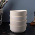 AmorArc Stoneware Cereal Bowls Set of 6, 26oz Soup Bowls Set for Cereal Soup Snacks, Modern Kitchen bowls for Meal, Dishwasher &Microwave Safe, Matte Ivory