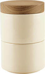Rachael Ray Ceramics Stacking Spice Box Set with Lid, 3 Piece, Almond