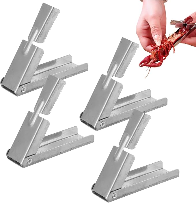 4 Pcs Crawfish Peeler Tool, Stainless Steel Crawfish Tail Remover Tool, Easy to Remove Shrimp Shells, Free Your Hands, Suitable for Family Gatherings, Restaurants.
