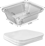 200 Pack 1 lb Disposable Aluminum Foil Pans Meal Prep Take Out Food Containers with Paper Lids for Catering, Baking, Roasting Food, Freezer Safe