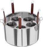 Pasta Pot With Strainer Basket,Large 5 Holes Pasta Pot with Insert for Cooking, Pot With Strainer Lid Stainless Steel for Home Kitchen