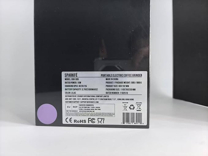 Portable Electric Coffee Grinder, Rechargeable Handheld Grinder with Stainless Steel Conical Burr, Adjustable Grind Settings, for Espresso, Moka, Pour Over, French Press, Cold Brew, Lilac