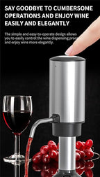 Wine Aerator Electric Wine Decanter Automatic Wine Aerator, Wine Dispenser withUSB TYPE-C Rechargeable for Wine enthusiasts & own use (Stainless steel)