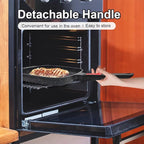 Griddle Pan with Detachable Handle, 10 Inch Cast Aluminium Non Stick Steak Pan for Induction Hob, Black