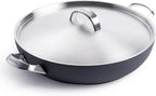 GreenPan Paris Pro Hard Anodized Healthy Ceramic Nonstick, 11" Everyday Frying Pan Skillet with 2 Handles and Stainless Steel Lid, PFAS-Free, Dishwasher Safe, Grey