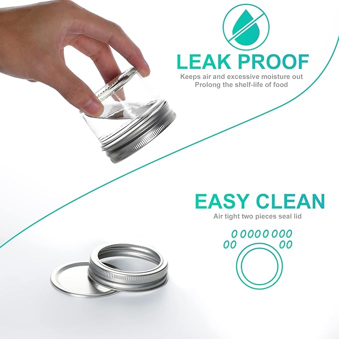 VERONES Mason Jars, 4OZ Canning Jars With Regular Lids and Bands, Ideal for Jam, Honey, Wedding Favors, Shower Favors, DIY Spice Jars, 40 PACK