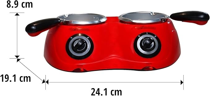 Total Chef Double Pot Chocolate Melter - Electric Candy Melting Hot Fondue Pot With 100+ Accessories, Serving 2 cup Dark & White Melted Chocolate For Dipping Party Desserts, 17.6 oz (500 g) Capacity