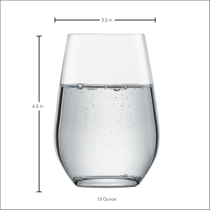 Schott Zwiesel Forté All Purpose Glass 13 Ounce (Set of 6), Drinking Glasses for Water, Dishwasher-Safe Tritan Crystal Glasses, Made in Germany
