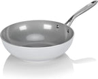TECHEF - CeraTerra 12" Ceramic Nonstick Flat Bottom Wok/Stir-Fry Pan - PFOA, PTFE, PFAS Free, Dishwasher and Oven Safe, Made in Korea (12-in)
