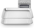 2 PCS Stainless Steel Baking Tray Pan Compatible with Cuisinart Toaster Oven Tray,Suitable for Cuisinart Air Fryer TOA-060 and TOA-065, Cookie & Bread Baking Sheet Pan (12.4x10.06 inch)…