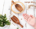 Big Coffee Scoop Shovel, 2pcs Large Ground Coffee Scoop, Wooden Bean Salt Spoons, Wood Serving Spoons for Beans Powder Sugar from Big Jars Canisters, Multifunctional Kitchen Scoop