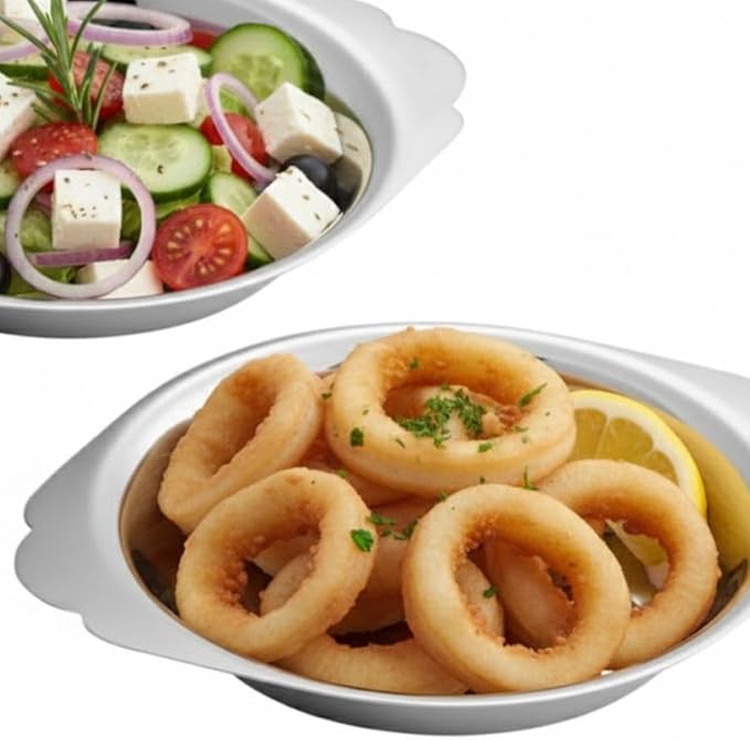 Soro Essentials- 6 oz. Stainless Steel Round Au Gratin Dish Set of 2 - Serving Dish for Individual Serving Casseroles Lasagna and Cobblers Table Serving Dishes Casserole Dishes Individual Gratin Dishes