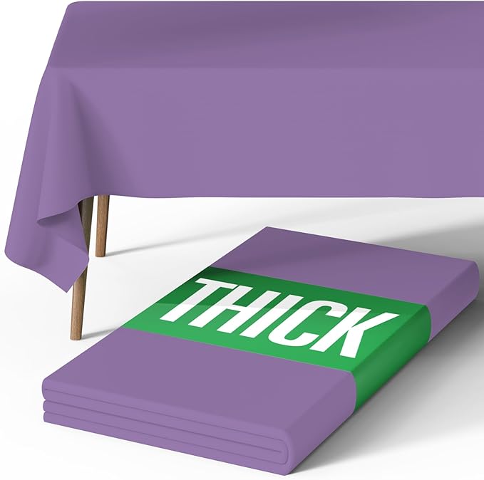 Pureegg Rectangle Table Cloth 60" x 84" – Durable Polyester Tablecloth Offers Reusable & Washable Protection, Ideal for Outdoor Party, Picnic, Wedding, Banquet and Birthday, Lavender