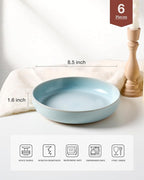 famiware Milkyway 33 oz Bowl Set, Pasta Bowls Set of 6, Salad Bowls Perfect for Your Friend for Housewarming, Thanksgiving, Christmas, Light Blue