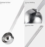 U-Taste Coffee Scoop 1 Tablespoon: 18/8 Stainless Steel Measuring Scooper for Ground Coffee, Bean, Powder, Espresso, 6.9in Long Handle Metal Meaure Spoon for Canister, Jar (1Tbsp/15ml, Silver)
