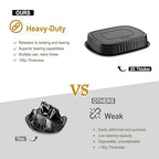 Oval Aluminum Foil Pans with Snap-On Lids (5 Pack) | 2X Thicker Heavy Duty Reusable Container 50oz for Take-Out (Black)