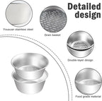 2 Set Berry Baskets,316 Stainless Steel Strainer Set,Fruit Washing Bowl with Strainer,Small Metal Colander for Berries, Strawberry, Grape, Cherry, Dishwasher Safe