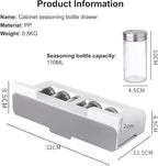 Seasoning Rack with 6 Seasoning Cans, Seasoning Storage Rack Pull-out Seasoning Rack with Seasoning Cans Kitchen Storage Rack Spice Rack Without Drilling (32 X 9.5 X 13.5 CM)