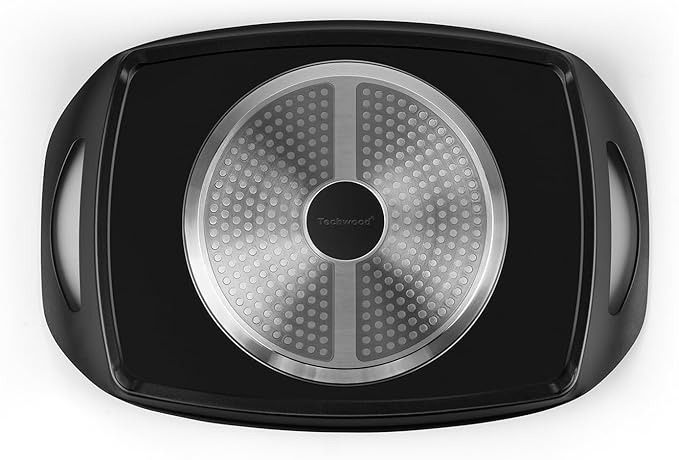 Techwood Stove Top Griddle, 17"X11" Nonstick Double Burner Griddle Pan for Indoor/Outdoor Cooking, PFOA Free, Oven & Broiler Safe, Compatible with Multiple Stovetops, Dishwasher Safe