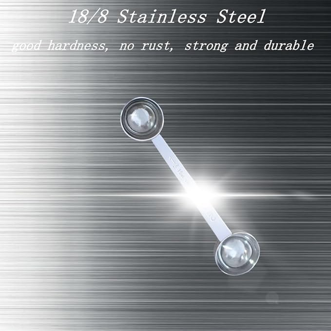 CoaGu Stainless Steel Coffee Scoop: Dual-Measure 1 Tbsp & 2 Tbsp Long Handle Tablespoon for Precise Scooping from Large Coffee Bags or Baking Ingredients