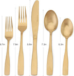 Matte Gold Silverware Set, Satin Finish 40-Piece Stainless Steel Flatware set, Tableware Cutlery Set Service for 8, Utensils for Kitchens, Dishwasher Safe