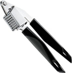 Garlic Press Stainless Steel, Professional Manual Garlic Mincer Garlic Crusher for Kitchen Use, Easy to Squeeze and Clean, Rust Proof and Dishwasher Safe, 8.26-Inch, Black