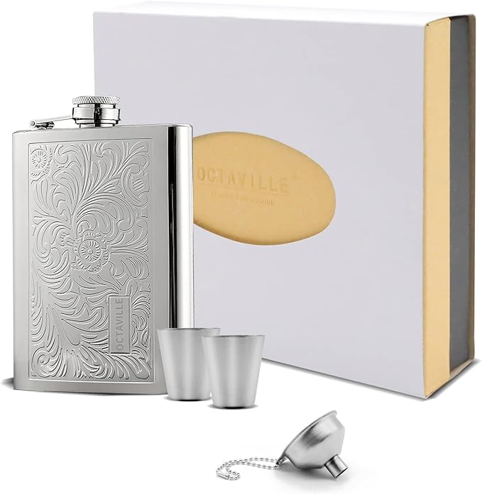 flasks for liquor for men Stainless quality hip flask 8oz Pocket Engraved Wine Drink Pot Alcohol flagon metal 220ml whiskey flask (Pattern)