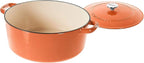 Cuisinart Chef's Classic Enameled Cast Iron Round Covered Casserole (Terracotta Orange, 7- Quart)