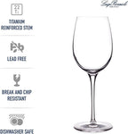 Luigi Bormioli Crescendo Bordeaux Wine Glasses, Set of 4-20 Oz. Lead-Free Crystal with Titanium Reinforced Stems - Laser Cut Rims, Seamless Design & Flat Foot - Made in Italy, Dishwasher Safe