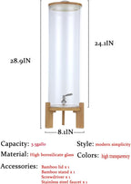 Beverage Dispenser,4.1 Gallon Glass Drink Dispenser with Stand,Glass water dispenser with Spigot, Large Drink Dispensers for Parties,Water Dispensers for Bar,Wedding,Restaurants 15L