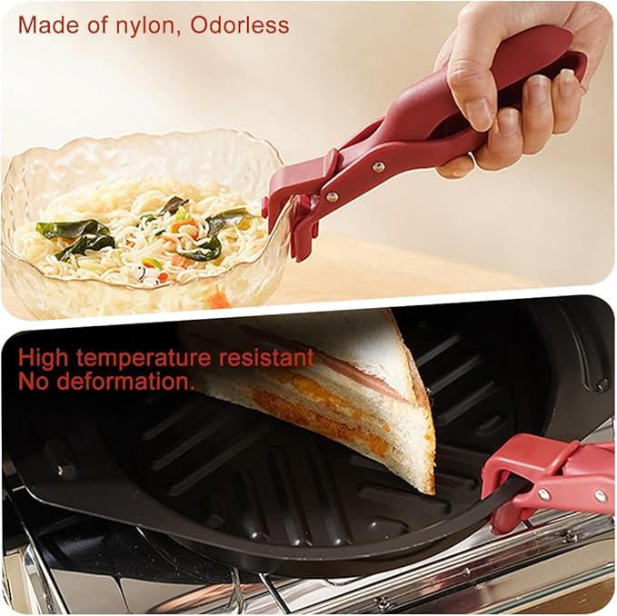 Multi-Purpose Anti-Scald Bowl Holder Clip for Kitchen, 2 Pcs Silicone Non-Slip Heat Insulation Anti-Scald Clip, Hot Bowl Dish Plate Gripper Clips Tongs Clamp Holder, Hot Pan Gripper Tool (Red+Green)