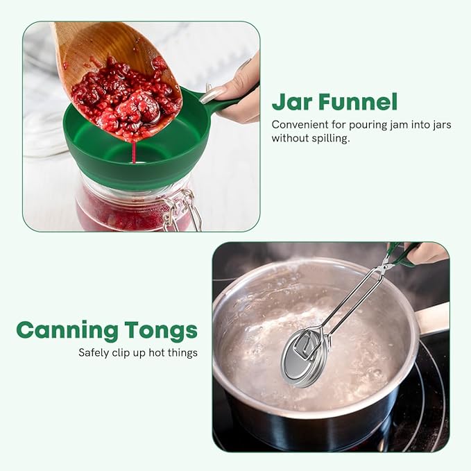 Stainless Steel 21.5QT Water Bath Canning Pot with Rack & Lid, Canning Supplies Starter Kit and 6 Pieces Canning Tools Set, Water bath Canner for Beginner