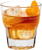 Restaurantware Otto 5 Ounce Whiskey Glasses Set of 12 Paneled Rocks Glasses - Heavy Base Dishwasher-Safe Clear Glass Scotch Glasses Chip-Resistant For Cocktails Or Liquors